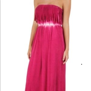 Rip curl fuschia fringe maxi dress